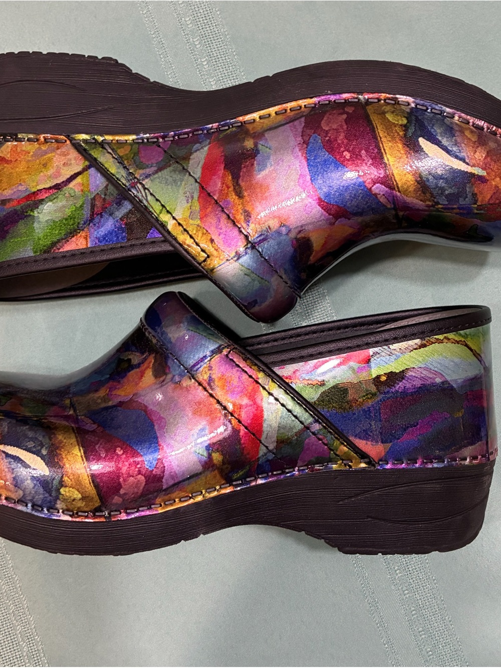 Colorful Abstract Printed Women's Clogs - Picture 2 of 5